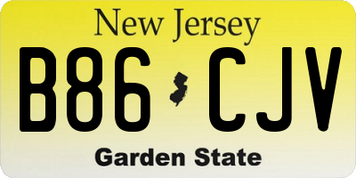 NJ license plate B86CJV