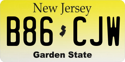 NJ license plate B86CJW