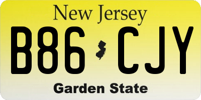 NJ license plate B86CJY