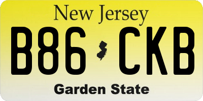 NJ license plate B86CKB