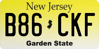NJ license plate B86CKF