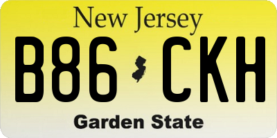 NJ license plate B86CKH