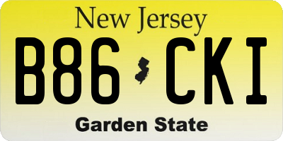 NJ license plate B86CKI