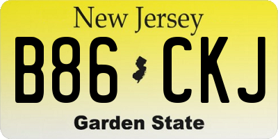 NJ license plate B86CKJ