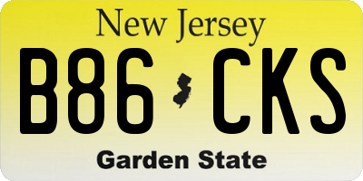 NJ license plate B86CKS