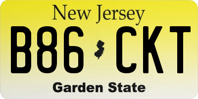 NJ license plate B86CKT