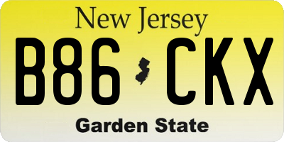 NJ license plate B86CKX