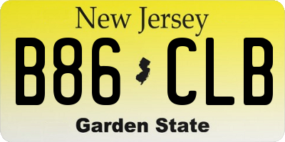 NJ license plate B86CLB