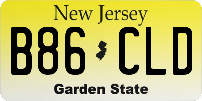 NJ license plate B86CLD