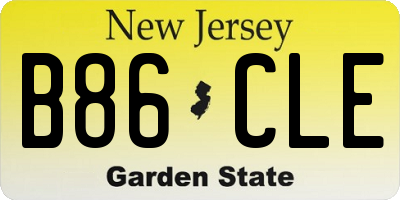 NJ license plate B86CLE