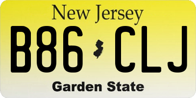NJ license plate B86CLJ