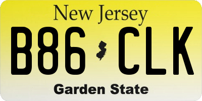 NJ license plate B86CLK