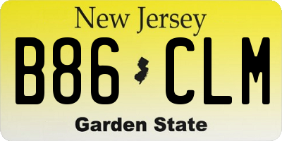 NJ license plate B86CLM
