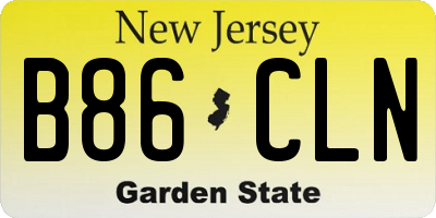 NJ license plate B86CLN