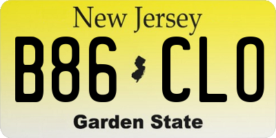 NJ license plate B86CLO