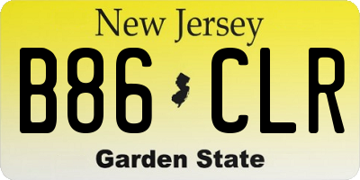 NJ license plate B86CLR