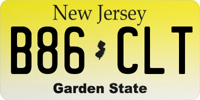 NJ license plate B86CLT