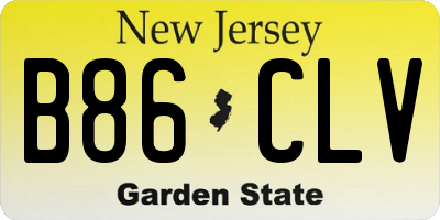 NJ license plate B86CLV