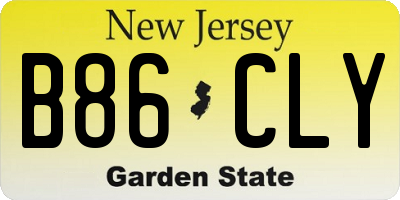 NJ license plate B86CLY