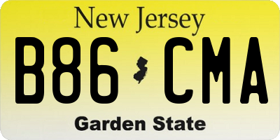 NJ license plate B86CMA