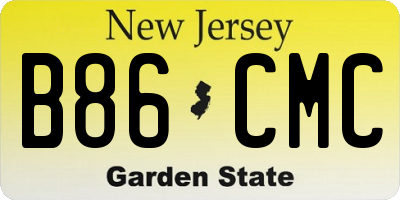 NJ license plate B86CMC