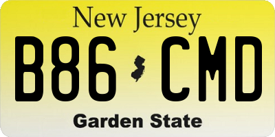 NJ license plate B86CMD