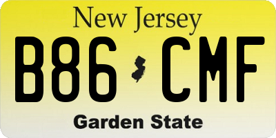 NJ license plate B86CMF