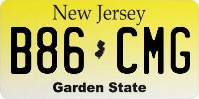 NJ license plate B86CMG
