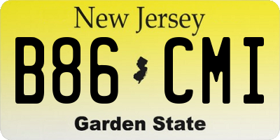NJ license plate B86CMI