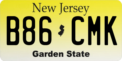 NJ license plate B86CMK