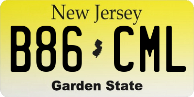 NJ license plate B86CML