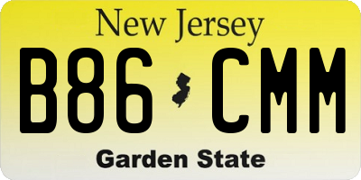 NJ license plate B86CMM