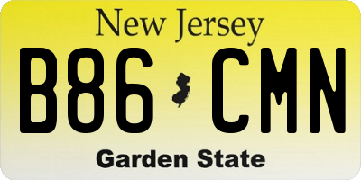 NJ license plate B86CMN