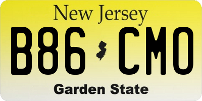NJ license plate B86CMO