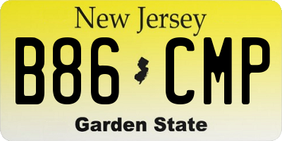 NJ license plate B86CMP