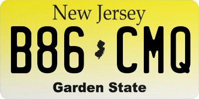 NJ license plate B86CMQ