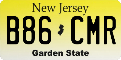 NJ license plate B86CMR