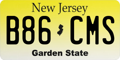 NJ license plate B86CMS