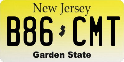 NJ license plate B86CMT