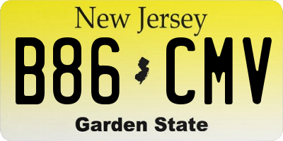 NJ license plate B86CMV