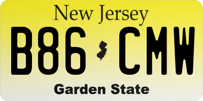 NJ license plate B86CMW