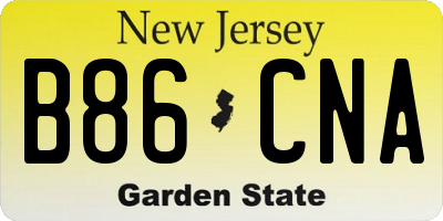 NJ license plate B86CNA