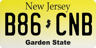 NJ license plate B86CNB