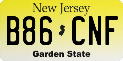 NJ license plate B86CNF