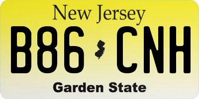 NJ license plate B86CNH