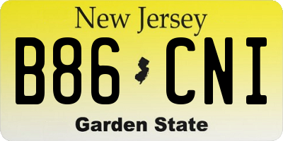 NJ license plate B86CNI