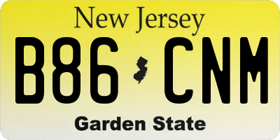 NJ license plate B86CNM