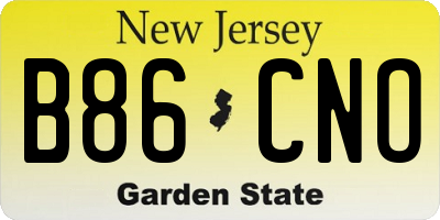 NJ license plate B86CNO