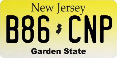 NJ license plate B86CNP