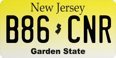 NJ license plate B86CNR